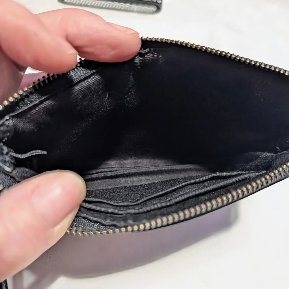 Coach Black Leather Poppy Wristlet with Dust Bag - NEW🔥
